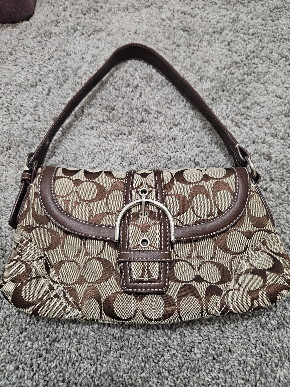 Coach Brown Signature Canvas Shoulder Bag NWOT